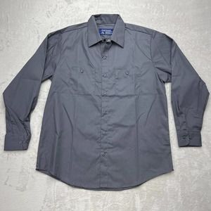 Portwest Mens S125 Industrial Long Sleeve Work Shirt L Button Up Mechanic Gray